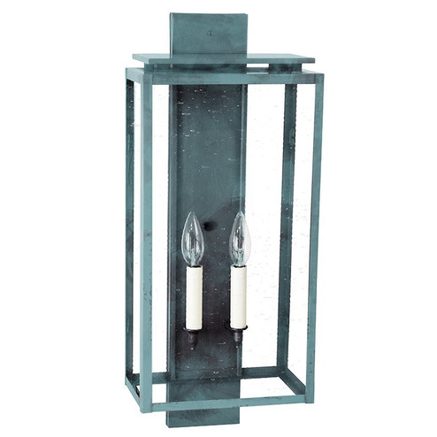 Downtown Two Light Wall Lantern in Verdi Gris (196|11651VGLT2CSG)