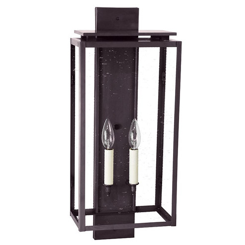 Downtown Two Light Wall Lantern in Dark Brass (196|11651DBLT2CSG)
