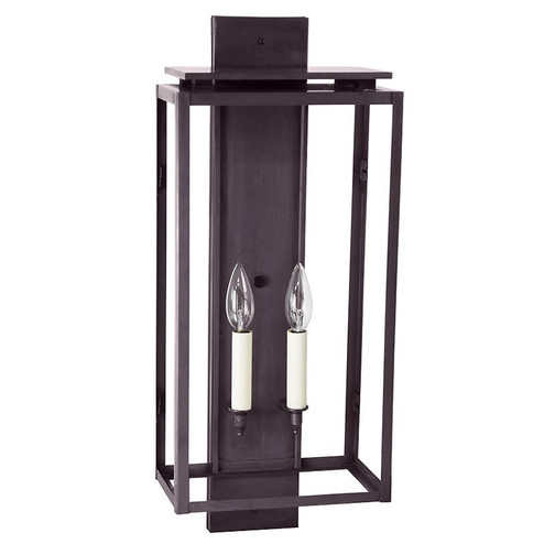 Downtown Two Light Wall Lantern in Dark Brass (196|11651DBLT2CLR)