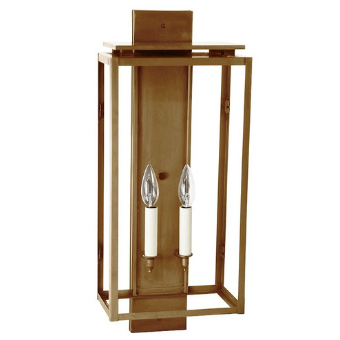 Downtown Two Light Wall Lantern in Antique Brass (196|11651ABLT2CLR)