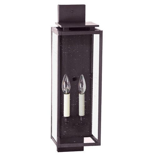 Downtown Two Light Wall Lantern in Dark Brass (196|11641DBLT2CSG)
