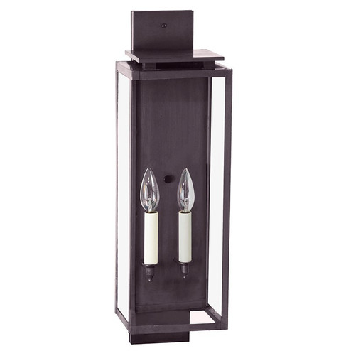 Downtown Two Light Wall Lantern in Dark Brass (196|11641DBLT2CLR)