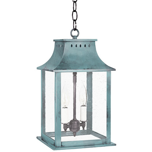 Rockland Two Light Hanging Lantern in Verdi Gris (196|11312VGLT2CSG)