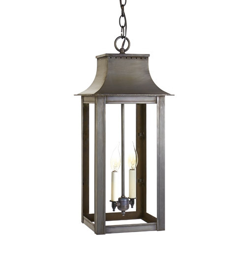 Coplin Two Light Hanging Lantern in Dark Brass (196|11232DBLT2CLR)