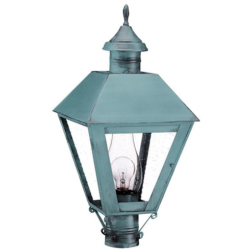 Boston One Light Post Mount in Verdi Gris (196|1113VGCIMCSG)