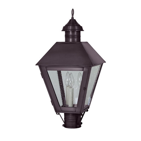 Boston Three Light Post Mount in Dark Brass (196|1113DBLT3SMG)