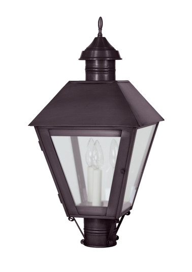 Boston Three Light Post Mount in Dark Brass (196|1113DBLT3FST)
