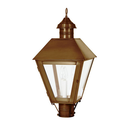 Boston Three Light Post Mount in Antique Brass (196|1113ABLT3FST)