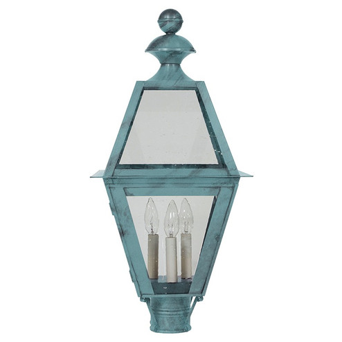 Boston Three Light Post Mount in Verdi Gris (196|1023VGLT3CSG)