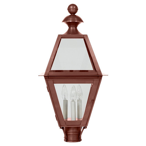 Boston Three Light Post Mount in Antique Copper (196|1023ACLT3CLR)
