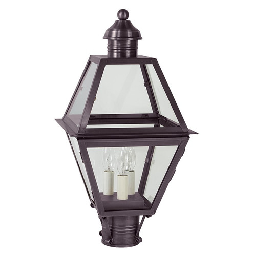 Boston Three Light Post Mount in Dark Brass (196|1003DBLT3CLR)