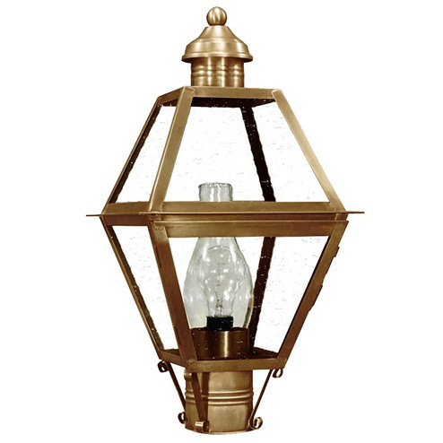 Boston One Light Post Mount in Antique Brass (196|1003ABCIMCSG)