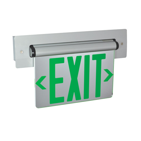 Exit LED Edge-Lit Exit Sign in Green/Mirror/Aluminum (167|NX815LEDGMA)