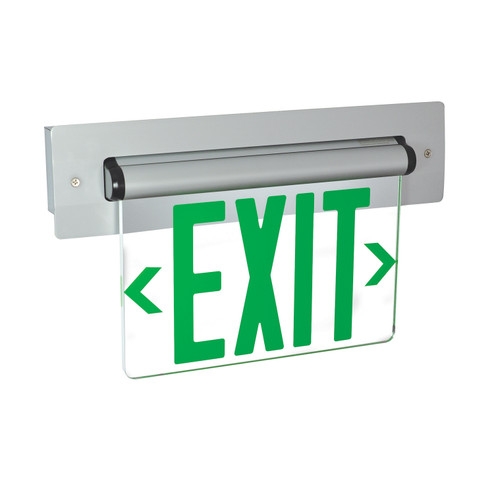 Exit LED Edge-Lit Exit Sign in Green/Clear/Aluminum (167|NX815LEDGCA)