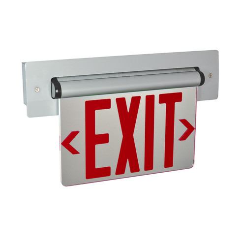 Exit LED Edge-Lit Exit Sign in Red/Mirror/Aluminum (167|NX814LEDR2MA)