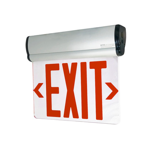 Exit LED Edge-Lit Exit Sign in Aluminum (167|NX811LEDR2MA)