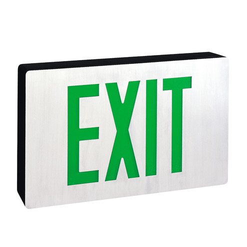 Exit LED Self-Diagnostic Exit Sign w/ Battery Backup in Aluminum (167|NX616LEDG2F)