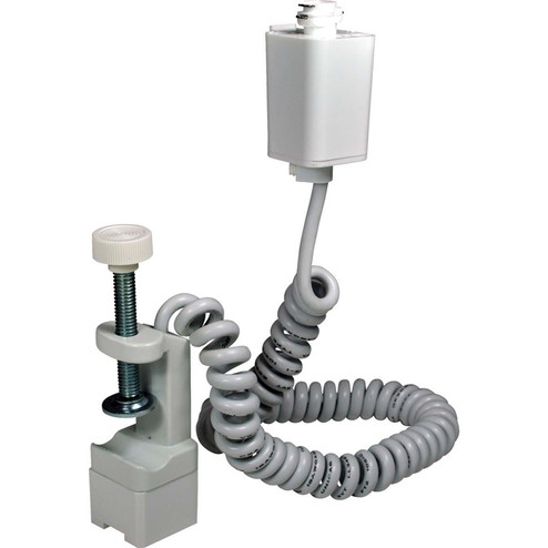 Track Syst & Comp-1 Cir Fixture Clamp W/ Curly Cord, 1 Or 2 Circuit Track in White (167|NT364CW)