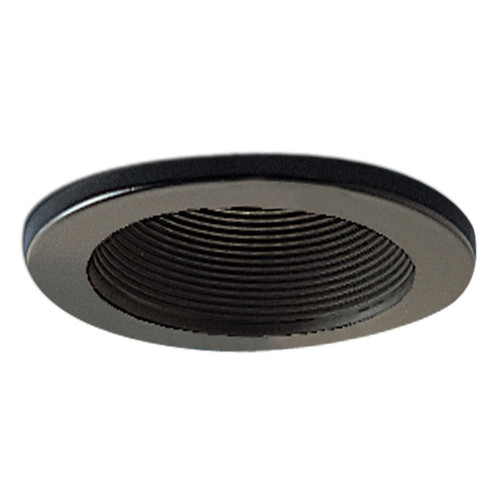 Rec Inc 4'' Trim 4'' Stepped Metal Baffle Trim W/ Metal Ring in Black (167|NS41B)
