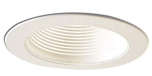 Rec Inc 4'' Trim 4'' Stepped Phenolic Baffle Trim W/ Plastic Ring in White (167|NS40P)