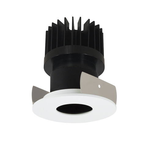 Rec Iolite Non-Adjustable Trim in Black Pinhole / Matte Powder White Flange (167|NIOB2RPH40XBMPWHL)