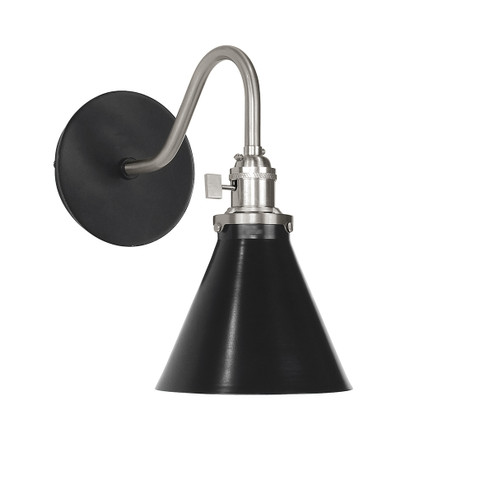 Uno One Light Wall Sconce in Black w/Brushed Nickel (518|SCL4054196)