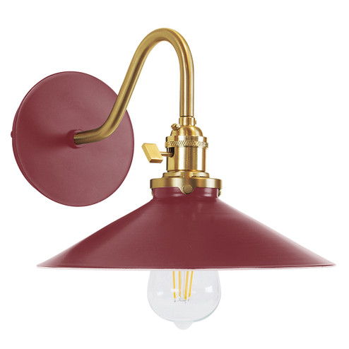 Uno One Light Wall Sconce in Barn Red w/Brushed Brass (518|SCL4045591)