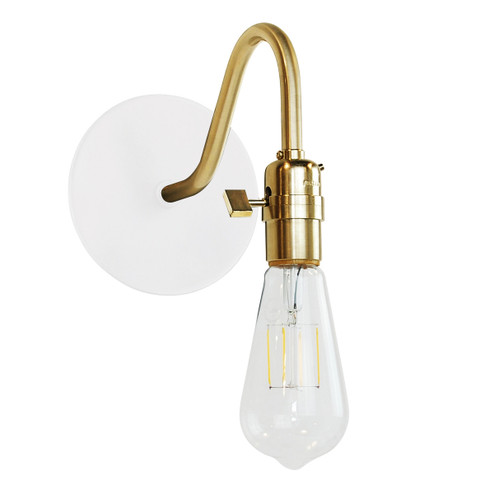 Uno One Light Wall Sconce in White with Brushed Brass (518|SCL4004491)