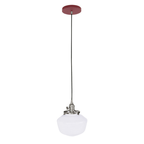 Uno One Light Pendant in Barn Red w/Brushed Nickel (518|PEB4135596C24)