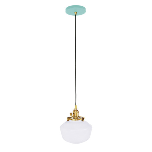 Uno One Light Pendant in Sea Green with Brushed Brass (518|PEB4134891C20)
