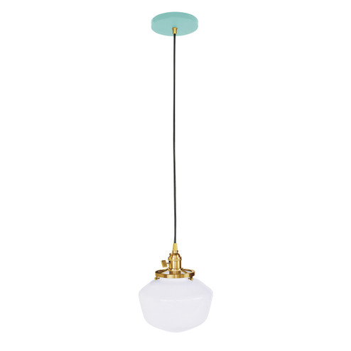 Uno One Light Pendant in Sea Green w/Brushed Brass (518|PEB4134891C02)