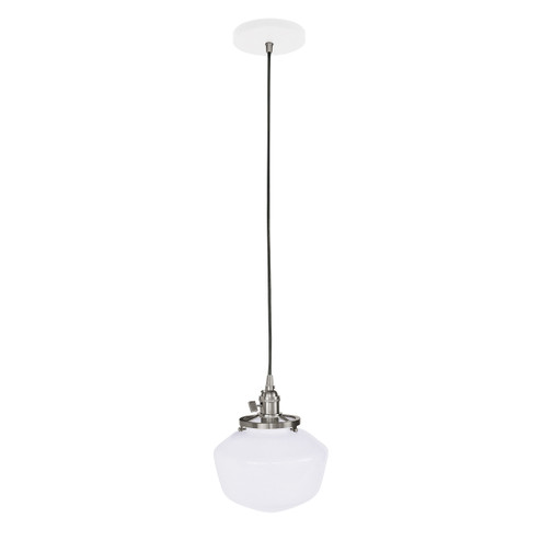 Uno One Light Pendant in White w/Brushed Nickel (518|PEB4134496C02)