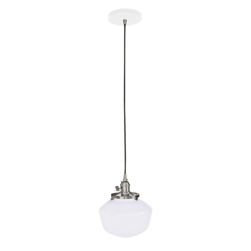Uno One Light Pendant in White with Brushed Nickel (518|PEB4134496C02)
