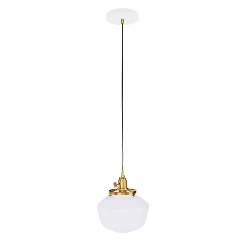 Uno One Light Pendant in White w/Brushed Brass (518|PEB4134491)