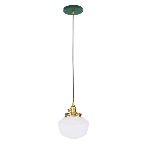 Uno One Light Pendant in Forest Green with Brushed Brass (518|PEB4134291C23)