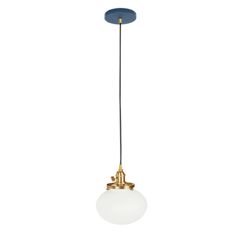 Uno One Light Pendant in Navy with Brushed Brass (518|PEB4115091C02)
