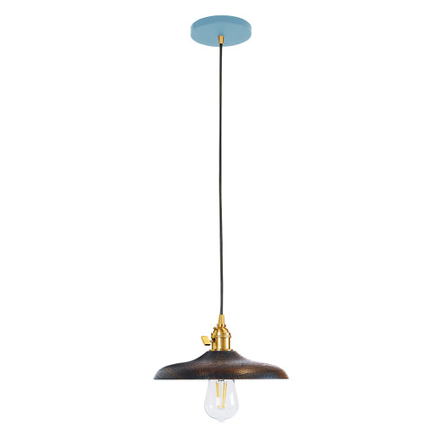 Uno One Light Pendant in Light Blue with Brushed Brass (518|PEB4105491C01)