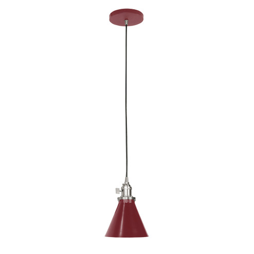 Uno One Light Pendant in Barn Red w/Brushed Nickel (518|PEB4055596C22)