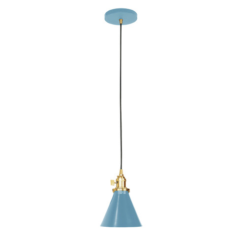 Uno One Light Pendant in Light Blue w/Brushed Brass (518|PEB4055491C23)