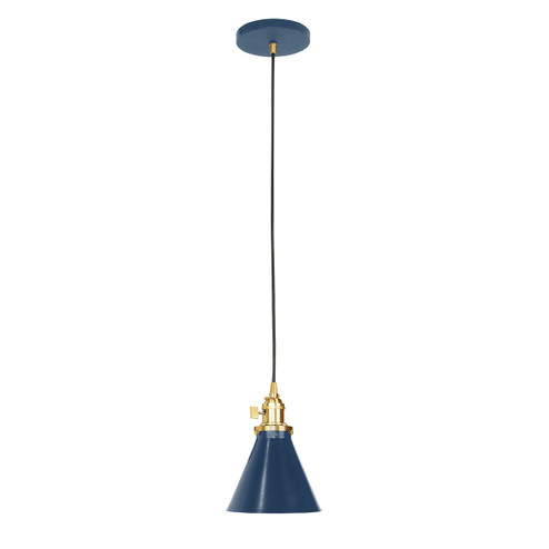 Uno One Light Pendant in Navy w/Brushed Brass (518|PEB4055091C12)