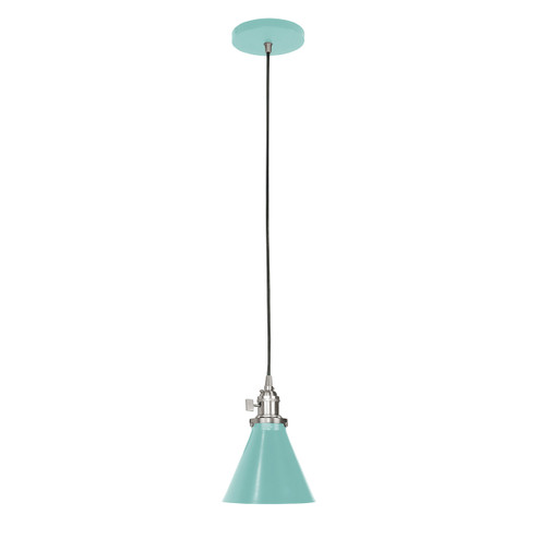 Uno One Light Pendant in Sea Green w/Brushed Nickel (518|PEB4054896)