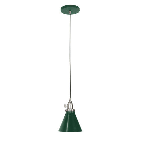 Uno One Light Pendant in Forest Green w/Brushed Nickel (518|PEB4054296C20)