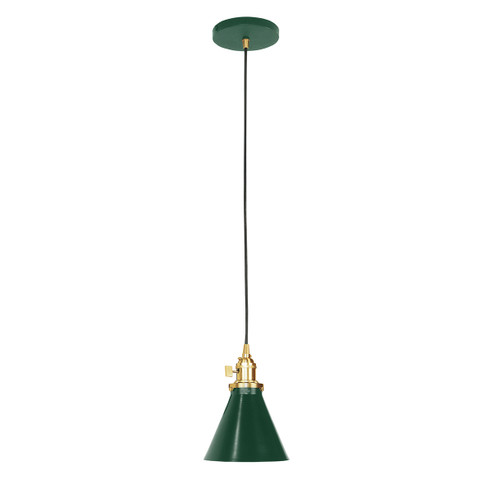Uno One Light Pendant in Forest Green w/Brushed Brass (518|PEB4054291C12)