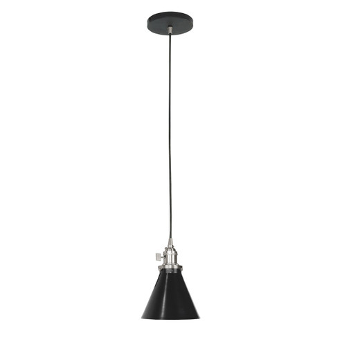 Uno One Light Pendant in Black w/Brushed Nickel (518|PEB4054196C02)