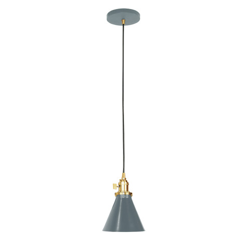 Uno One Light Pendant in Slate Gray w/Brushed Brass (518|PEB4054091)