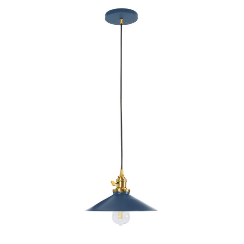 Uno One Light Pendant in Navy w/Brushed Brass (518|PEB4045091)