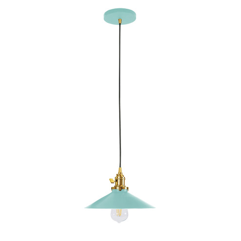 Uno One Light Pendant in Sea Green with Brushed Brass (518|PEB4044891C23)