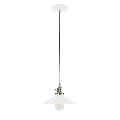 Uno One Light Pendant in White with Brushed Nickel (518|PEB4044496C01)
