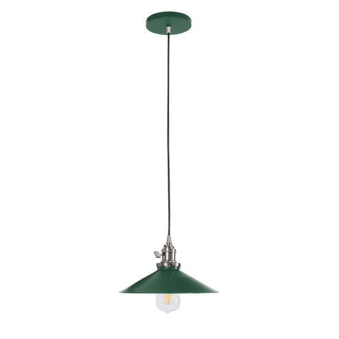 Uno One Light Pendant in Forest Green with Brushed Nickel (518|PEB4044296C23)