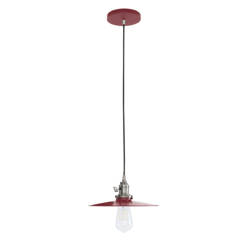 Uno One Light Pendant in Barn Red with Brushed Nickel (518|PEB4035596C12)